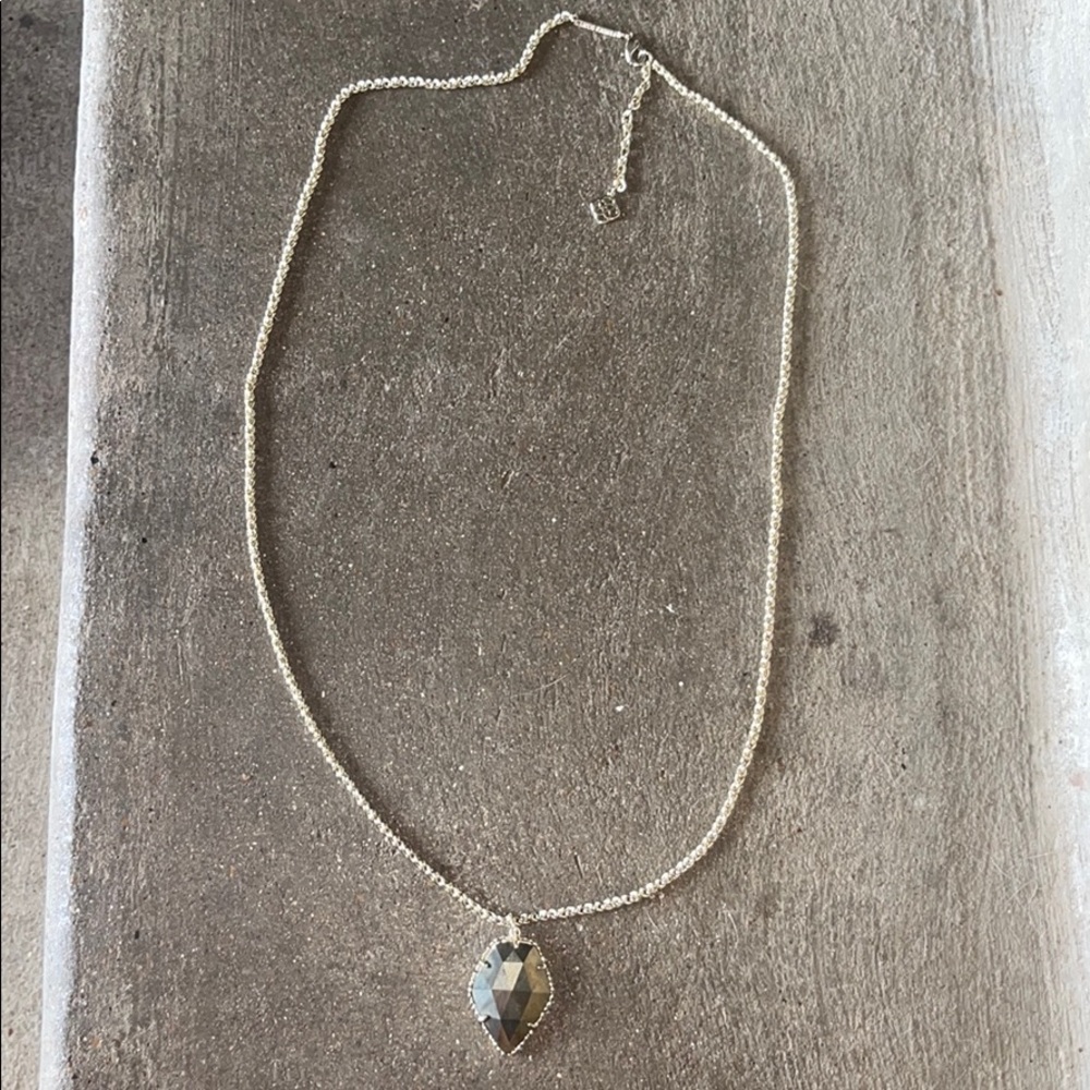 Long Kendra Scott pyrite with gold necklace